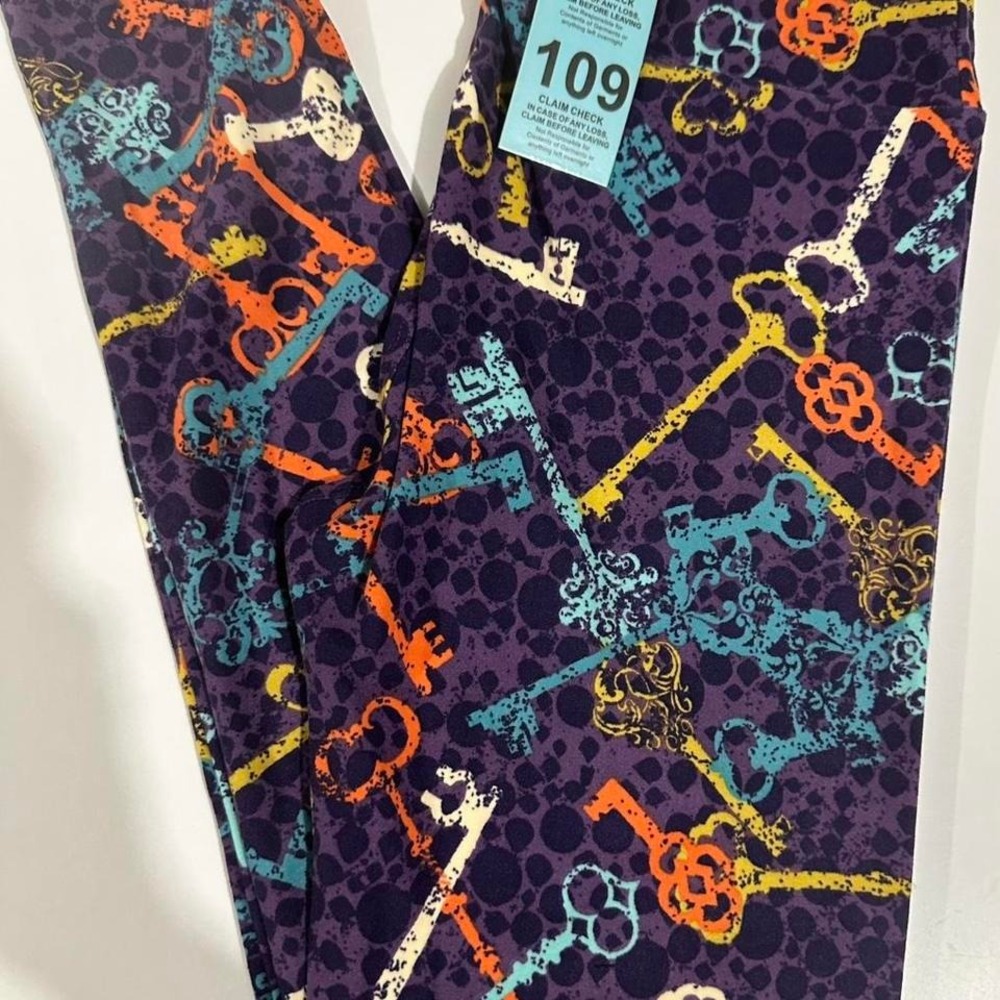 New LuLaRoe Key Multi‎ Colored Leggings Size OS